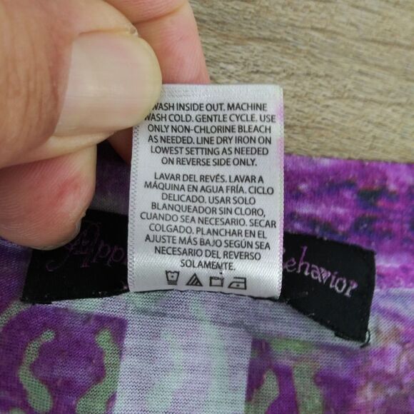 Appropriate Behavior Shirt Womens Size 2X Purple All Over Print Pullover Top - Picture 6 of 6